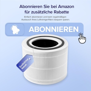 Filtru de aer LEVOIT Core 300S, HEPA, eficient impotriva alergenilor, alb - Img 3