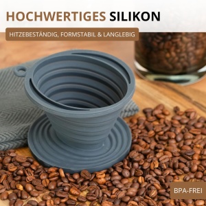 Filtru de cafea pliabil Westmark, silicon, negru, pentru filtru marimea 2 - Img 8
