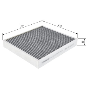 Filtru de habitaclu Bosch 1987435502, Filtru activ carbon, Dimensiuni 254x224x36 mm - Img 2