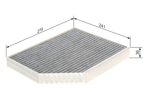 Filtru de interior Bosch R2369 cu activ carbune, 1 bucata, compatibil cu Audi si Porsche - Img 2