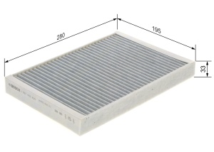 Filtru de interior Bosch R2405 cu activ carbon, 1 bucata, dimensiuni 272x196x32 mm - Img 2