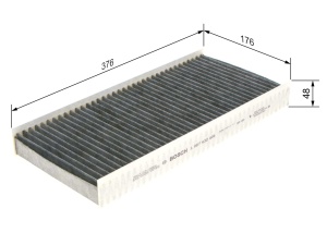 Filtru de interior Bosch R2406 cu activ carbon, 376mm x 176mm x 48mm - Img 2