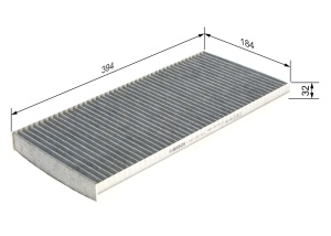 Filtru de interior Bosch R2410 cu activ carbon, dimensiuni 394x184x32 mm - Img 2