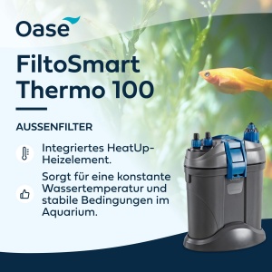 Filtru extern OASE FiltoSmart Thermo 100, cu incalzitor 100 W, pentru acvarii pana la 100 L - Img 2