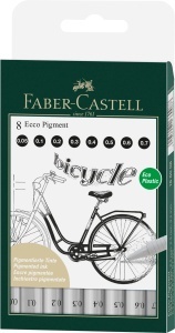 Fineliner Faber-Castell 166008, 8 Tinte, Negru, Strichbreite 0,05-0,7 mm - Img 1