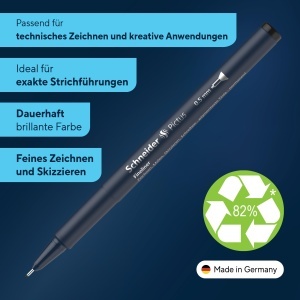 Fineliner Schneider Pictus, 8 culori, 8 grosimi (0,05-0,9 mm), negru - Img 2