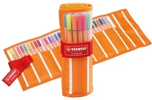 Fineliner STABILO point 88, 0.4 mm, culoare portocalie, cu varf metalic