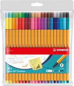 Fineliner STABILO point 88, 0.4 mm, metalic, disponibil in 47 culori