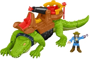 Fisher-Price Imaginext DHH63 Crocodil Interactiv cu Capitan Hook si Accesorii