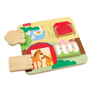 Fisher-Price Jocul peep-peep din lemn Fisher-Price pentru bebelusi si copii mici este o jucarie distractiva, de dezvoltare pentru copiii mici cu varsta de 1 an si peste., JCY33