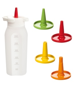 Flacon dozator Tescoma PRESTO 250 ml cu 4 tulle, plastic flexibil