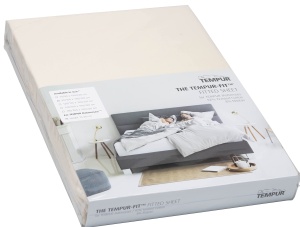 Foaie de pat elasticizata TEMPUR-FIT din Jersey, 90100 cm x 200220 cm, crem