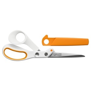 Foarfeca de taiat Fiskars Amplify, 21 cm, otel inoxidabil, alborange