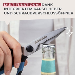 Foarfeca multifunctionala Fackelmann Softgriff 21 cm, inox, albastra - Img 5