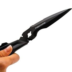 Foarfeca multifunctionala Fiskars Cuts More 1000809 23 cm lame detasabile acoperire titan negruportocaliu - Img 9