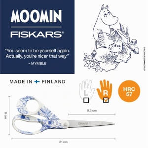 Foarfeca multifunctionala Fiskars X Moomin, 21 cm, design Mumin, pentru dreptaci - Img 2
