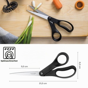 Foarfeca universala Fiskars Essential, 21 cm, otel de calitate, plastic, negru - Img 2