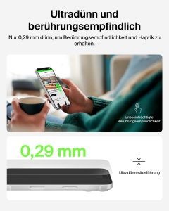 Folie de protectie Belkin InvisiGlass pentru iPhone 17 Pro Max, rezistenta la zgarieturi, 0,29 mm - Img 5