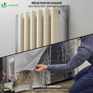 Folie izolatoare VOUNOT 20m x 122cm x 3.2mm, aluminiu, rezistenta la apa - Img 3