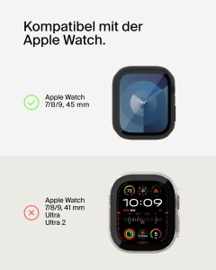 Folii de protectie Belkin TemperedCurve pentru Apple Watch Series 9, 8, 7, Negru - Img 4