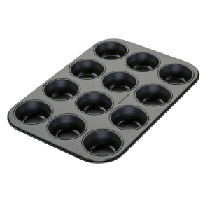 Forma pentru muffins Dr Oetker Classic 12 buc otel negru antiaderenta rezistenta la 230degC