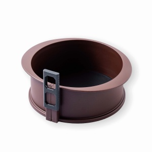 Forma rotunda detasabila pentru copt Lacor 66778, 20x7 cm, maro, cu baza din sticla
