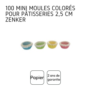 Forme din hartie Zenker 684846, 100 bucati, diverse culori, 2,5 cm - Img 4