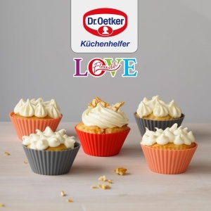 Forme silicon Dr Oetker pentru muffins si cupcakes set 12 buc antiaderente culori multiple - Img 7
