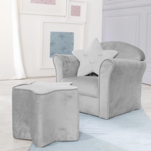 Fotoliu pentru copii roba Lil Sofa, culoare gri, cu brate, confortabil - Img 2