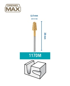 Freza de mare viteza Dremel MAX 117DM, titan, 6.4 mm, set 2 bucati - Img 2