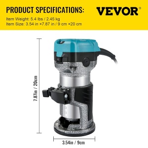 Freza electrica VEVOR VV-1B-220V, 800 W, 30000 Umin, cu 3 spanze - Img 7
