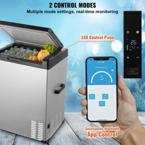 Frigider auto VEVOR 12V, congelator portabil cu o singura zona de 70L, interval reglabil de -20 ~ 20 degC, racitor de compresor 12/24V DC / 100-240V AC pentru exterior, camping, RV - Img 4