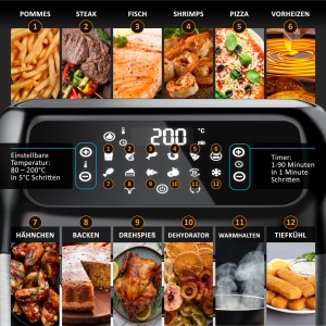 Friteuza cu aer cald Arendo 12L - 4 in 1, LED Touchscreen, BPA liber - Img 4