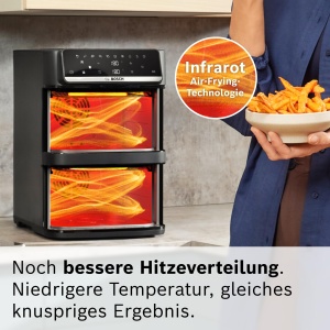Friteuza cu aer cald Bosch MAFD661B0, 12L, 6 programe, neagra - Img 4