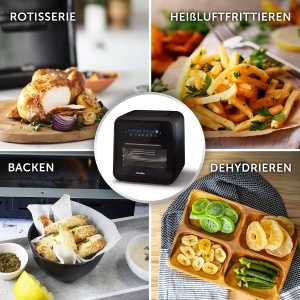 Friteuza cu aer cald Breville Halo VDF127X, 10 l, 2000 W, negru si gri - Img 3