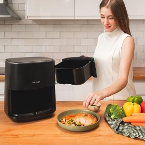 Friteuza cu aer cald Cecotec Cecofry Fantastik 5500, 5.5L, 1500W, 9 programe, Touchscreen - Img 4