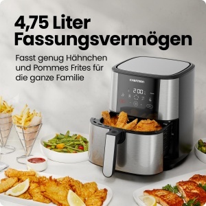 Friteuza cu aer cald Chefman TurboFry Touch 475L Control Digital One-Touch Inox - Img 3
