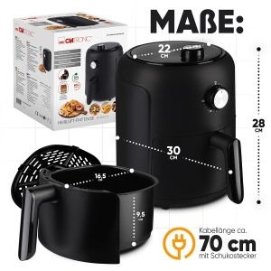 Friteuza cu aer cald Clatronic FR 3816 H, 2,5L, 1000W, cu tehnologie 360 Air-Flow - Img 6