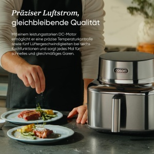 Friteuza cu aer cald COSORI ICONIC, 6.2L, Inox, PFAS Free - Img 6