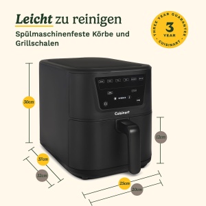 Friteuza cu aer cald Cuisinart XL 7,6L, 2000W, PFAS-free - Img 7