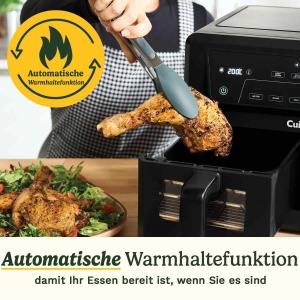 Friteuza cu aer cald Cuisinart XXL 2 zone 52L x 2 Functie 6-in-1 Negru - Img 4