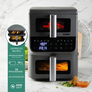 Friteuza cu aer cald DOMO DO550FR, 10L, 2500W, gri - Img 2