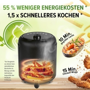 Friteuza cu aer cald GOURMETmaxx 2.3L, 1000W, Timer 60 min, Rapid-Air - Img 6