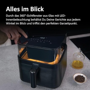 Friteuza cu aer cald Haier 7L, 8 functii, 360 vizibilitate - Img 3