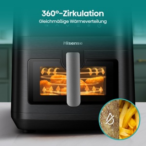 Friteuza cu aer cald Hisense HAF2100DCD 2100W 77L Negru 10 programe presetate - Img 7