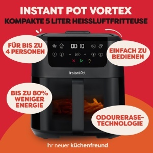 Friteuza cu aer cald Instant Pot Vortex Compact 5L Negru 4-in-1 Tehnologie EvenCrisp - Img 2