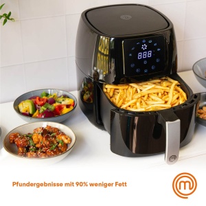 Friteuza cu aer cald MasterChef 4.5L 1400W, neagra, cu touchscreen - Img 4