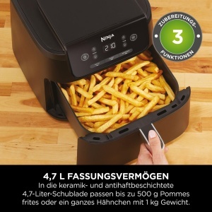 Friteuza cu aer cald Ninja AF110EU, 4.7L, 2000W, Negru - Img 2