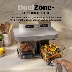 Friteuza cu aer cald Ninja CRISPi DualZone, 7.6 L, 8 functii, sticla - Img 5