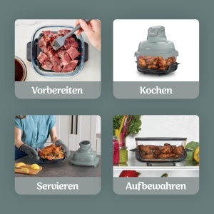 Friteuza cu aer cald Ninja CRISPi FN201EUGN8, 3.8 L, 1700 W, Salbeigrun - Img 8